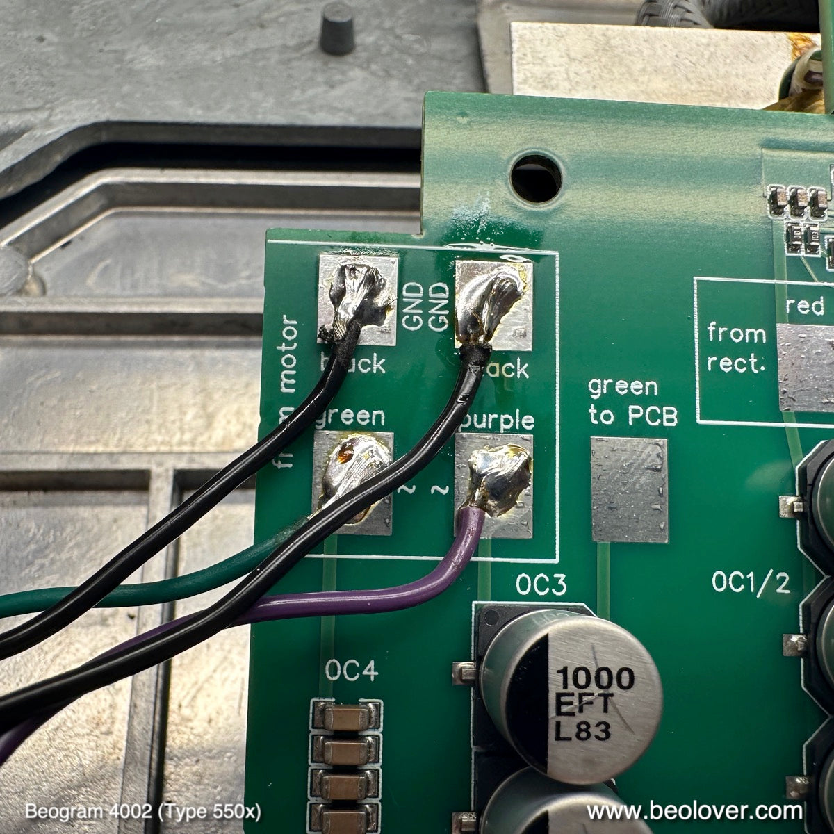 Efficient 22.8V Power Supply and Main Capacitors for Beogram 4002 (Types 550x)